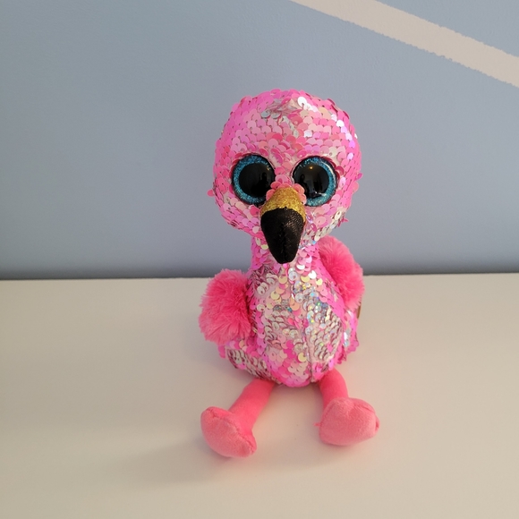 TY Flippables and Beanie Boo Collection Flamingo Owl Pig Octopus Set of 4 - Picture 3 of 16